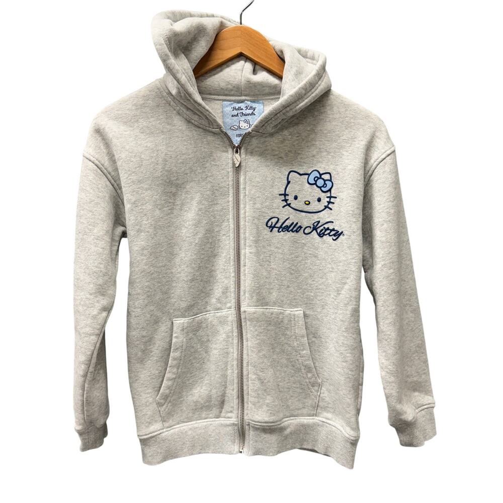 Hello Kitty x Forever 21 Hoodie Girls 11 / 12 Gray‎ Full Zip Jacket